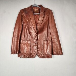 Vintage Golden State Leather Blazer Womens 13/14 Western Jacket Pockets 70s